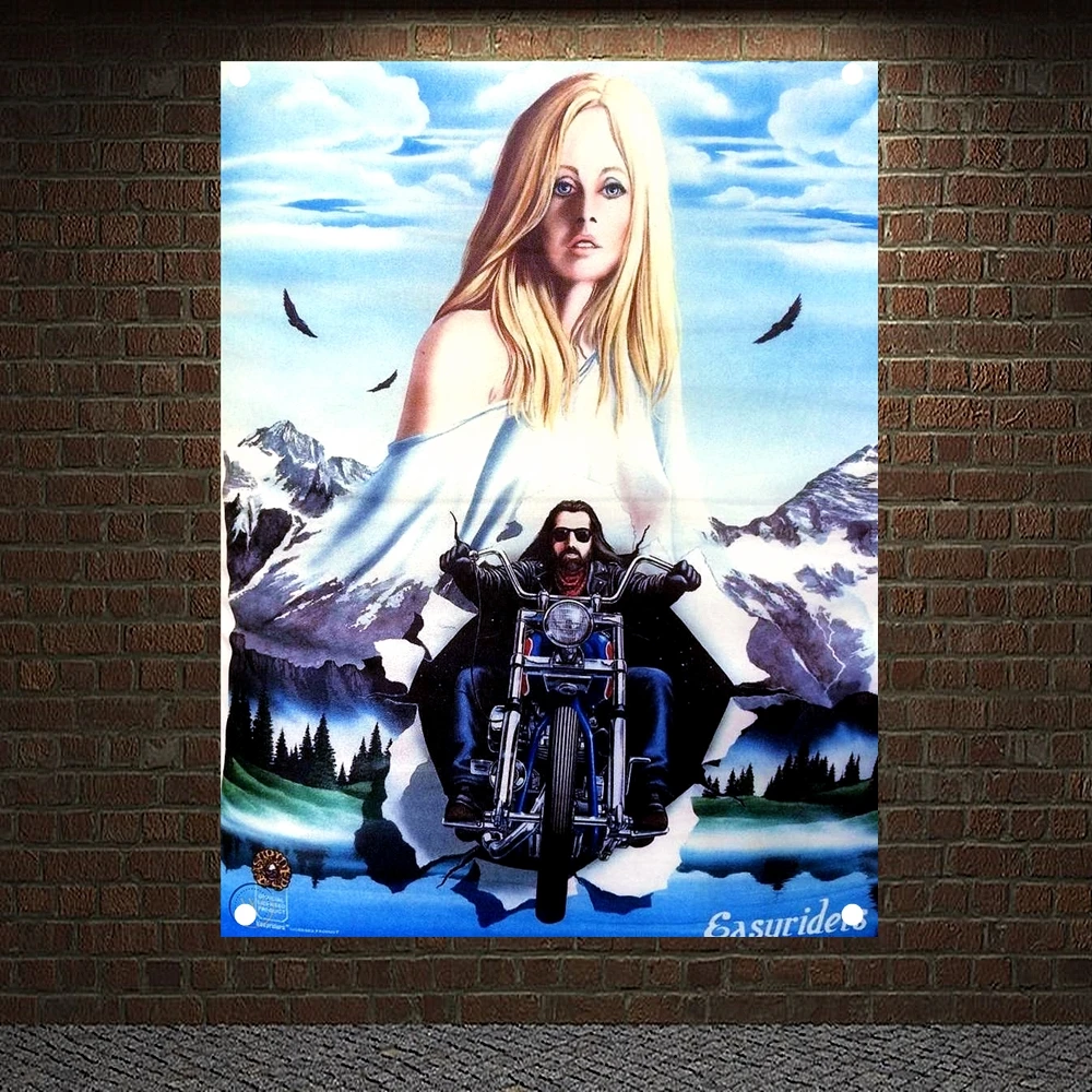 

Sexy Girl Motor KTM Racing Banners Flags Motorcycle Riders Poster Canvas Painting Wall Stickers For Bar Pub Room Home Decoration