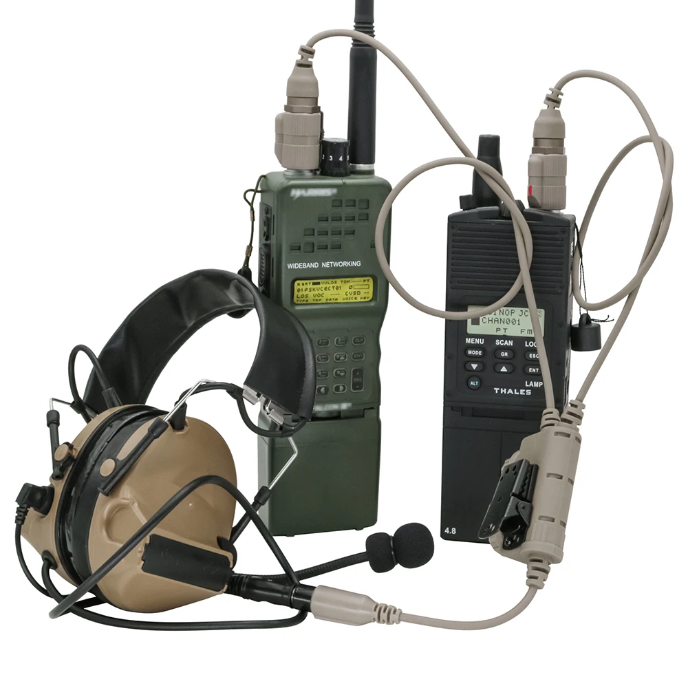 Tactical U94 Ptt Dual Communication RAC 6 pin Ptt for PRC 148/152 Walkie-talkie for Tactical Headset COMTAC Airsof Shoot Headset