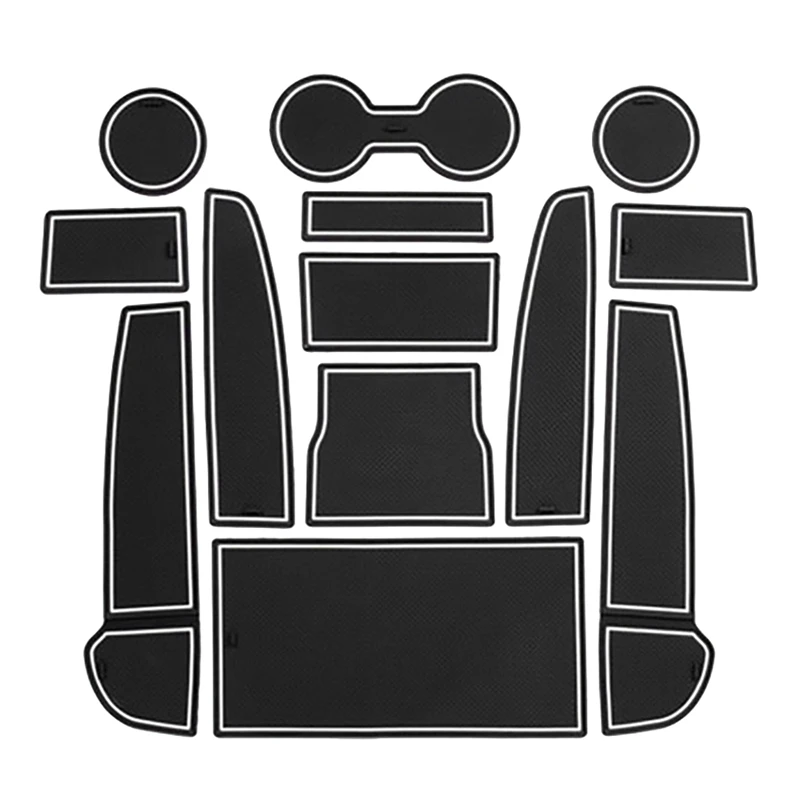 

13Pcs/Set Smabee Gate Slot Cup Pad Car Mat Anti Slip for Tesla Model 3 2017-2021 Car Interior Accessories