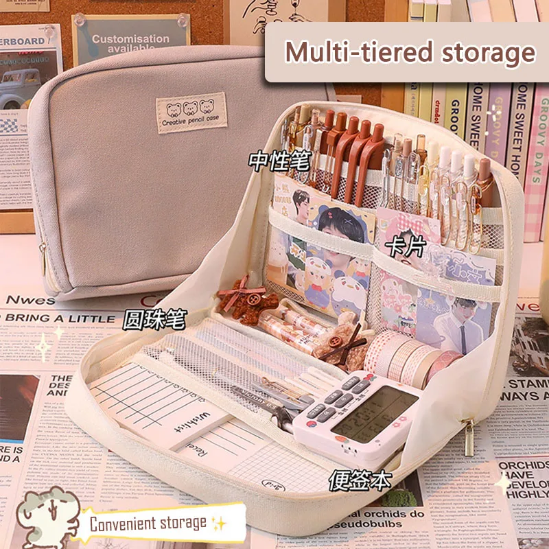 Cases Large Capacity Kawaii Bag Pouch Box For Girls Back To School Supplies Japanese Korean Office Stationery