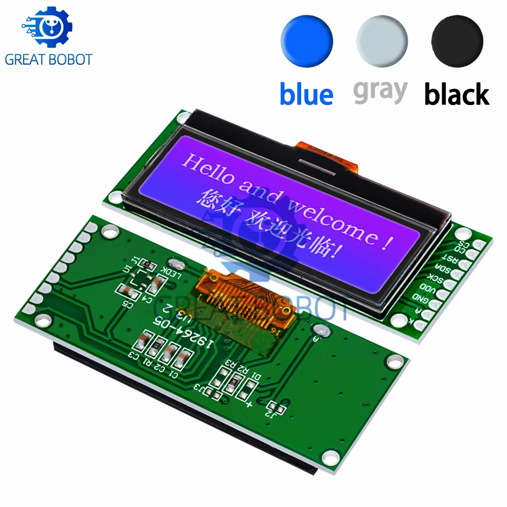 Фото BS LCD19264 192*64 192X64 Графический матричный ЖК-модуль Экран дисплея 3,3-5 В LCM встроенный контроллер UC1609C со светодиодной подсветкой №3