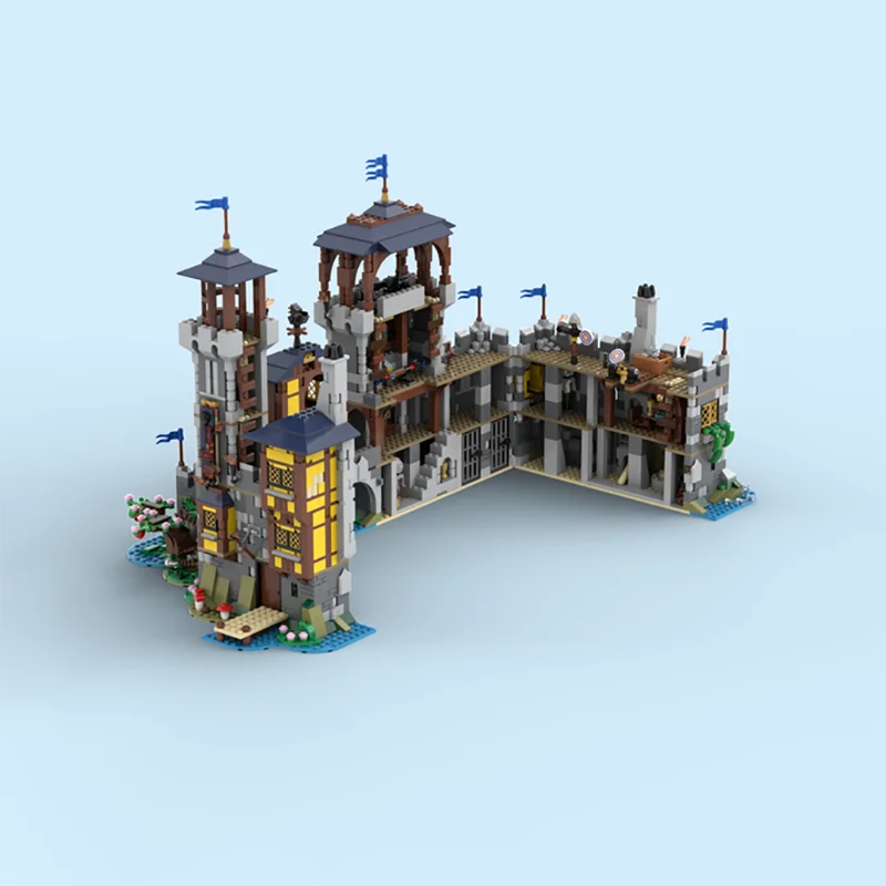 Новая модель MOC 3200 шт. + черный Сокол уличный Замок Среднего возраста строительная