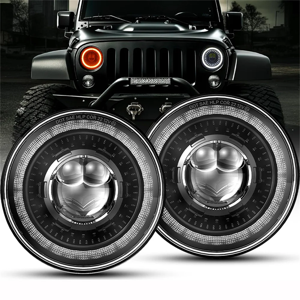 Передние фары головного света диаметром 7 дюймов Ближний и Дальний свет H4 с ДХО