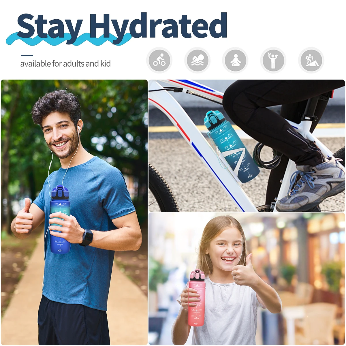 Летняя Спортивная бутылка для воды из тритана 500 мл