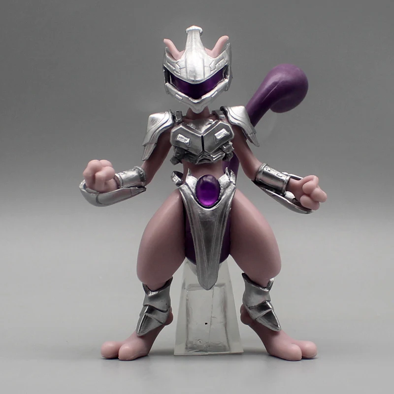 Аниме-фигурка Pokemon 11 см стальная модель Mewtwo коллекция экшн-фигурок унисекс