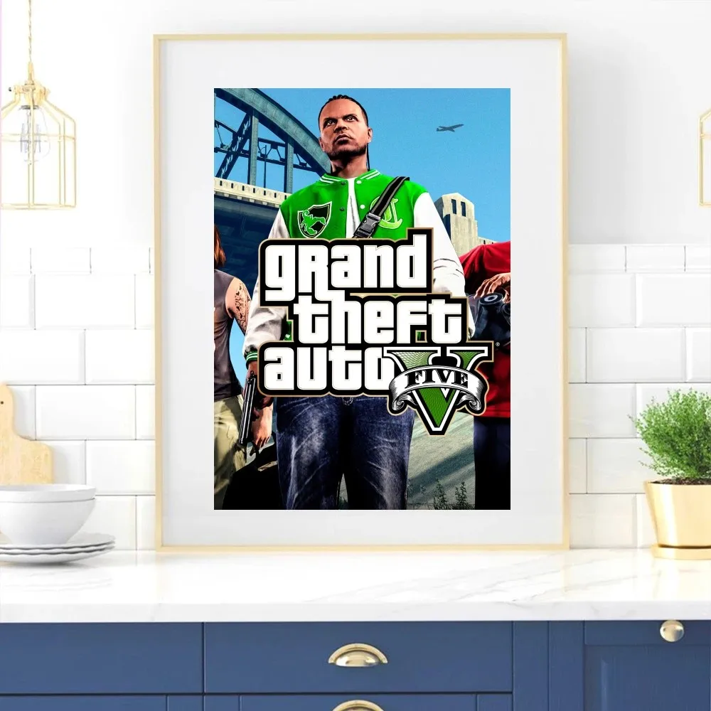 Постер Grand Theft Auto V GTA5 домашний декор для комнаты гостиная спальня эстетическое