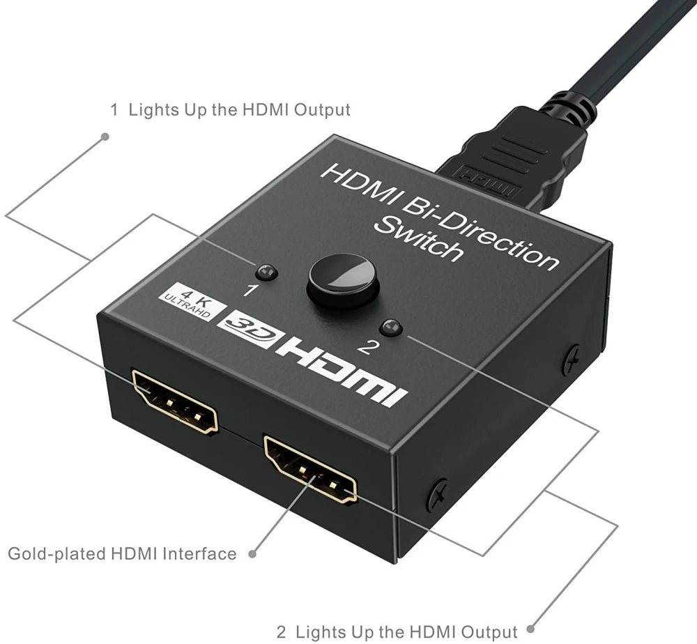 HDMI-compatible Splitter 4K Switch KVM Bi-Direction 1x2/2x1 HDMI-compatible Switcher 2 in1 Out for PS4/3 TV Box Switcher Adapter images - 6