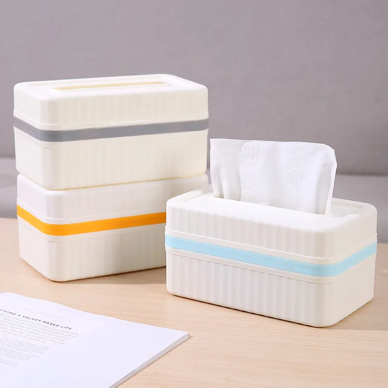 

Light Luxury Tissue Canister Tube Living Room Plastic Extractive Paper Containers Home Restaurant Table Facial Tissue Organizer