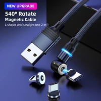 540%c2%b0 rotate superfast charging magnetic type c micro usb cable ring indicator charger cable support data transmit