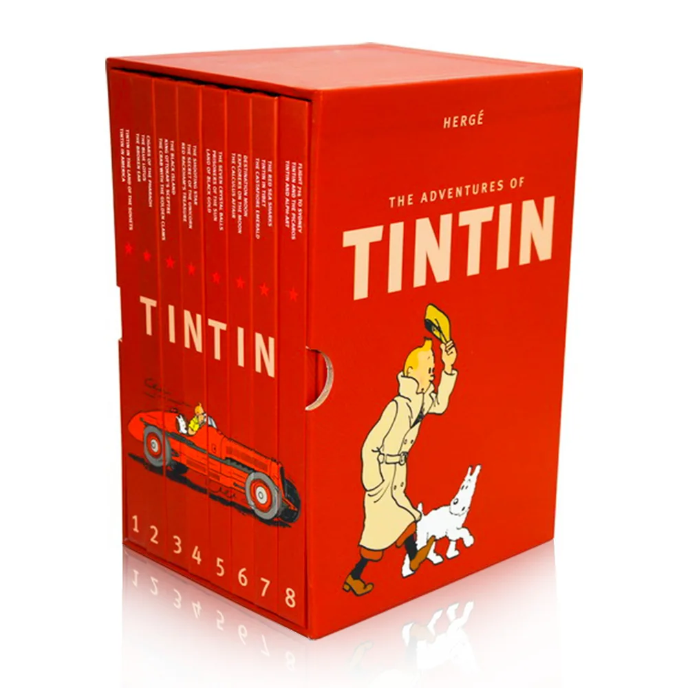 

8 Books/set The Adventures of Tintin English Manga Books for Kids Adventure Cartoon Picture Story for Children Gifts