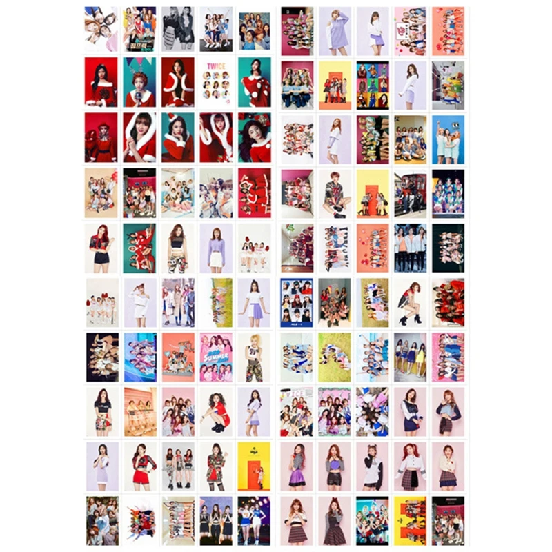 

100Pcs/Set Kpop Twice Photocards Album《Eyes Wide Open》Self Made Paper Lomo Cards Double Side HD Postcards For Fans Collection