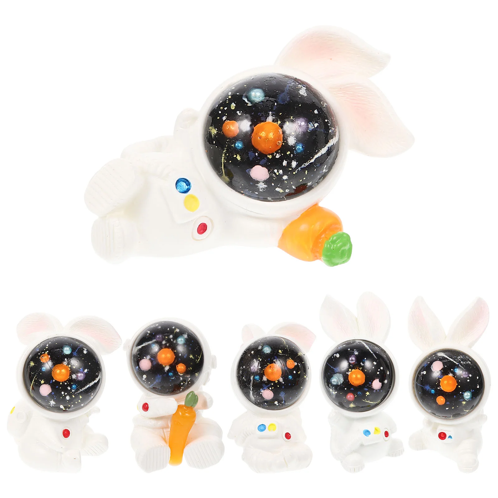 

Bunny Rabbit Easter Decoration Ornament Astronaut Mini Decor Statue Desktop Garden Cake Figurine Toppers Car Dashboard Miniature