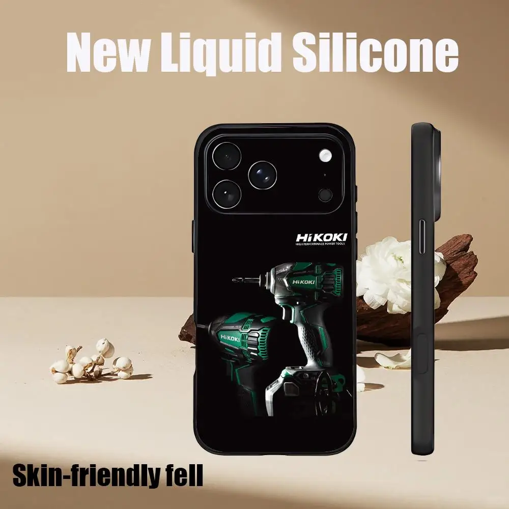 Фото Чехол для телефона H-HiKOKI Electric tools для iPhone 17 16 15 14 13 12 X XR XS 8 Plus Mini Pro Max, мягкий, черный, противоударный №3