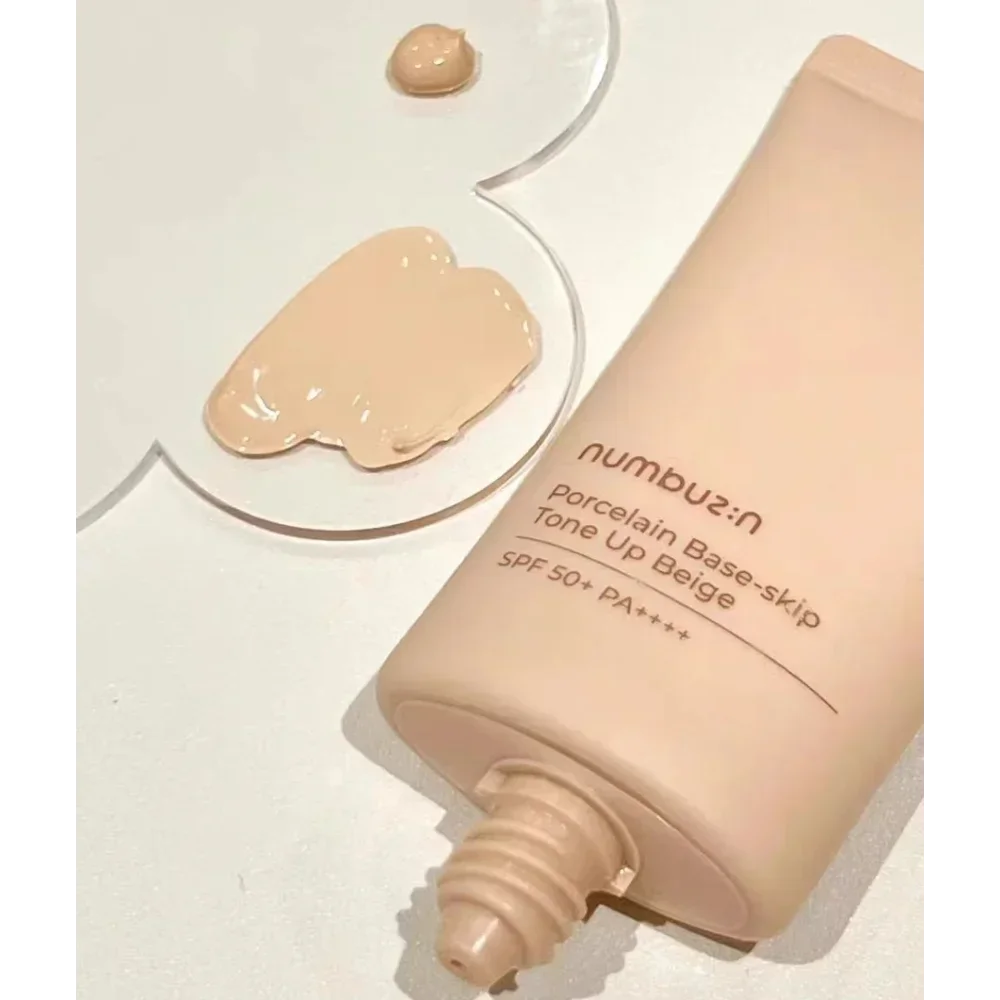 Numbuzin NO.3 Porcelain Base-skip Tone-up Бежевый крем 50 мл Консилер SPF50+/PA++++ Осветляющий