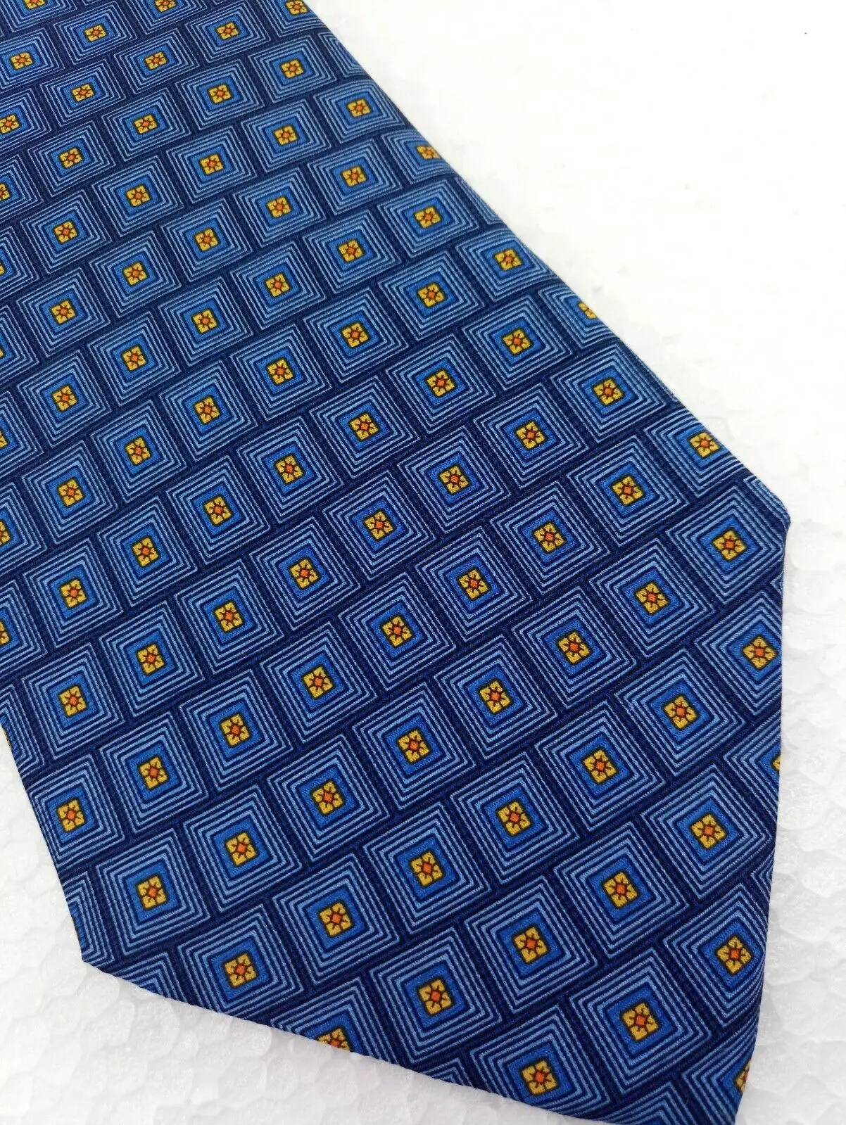 Cravatta blu e gold geometric Enrico Coveri mushroom long business/marriage | Ties
