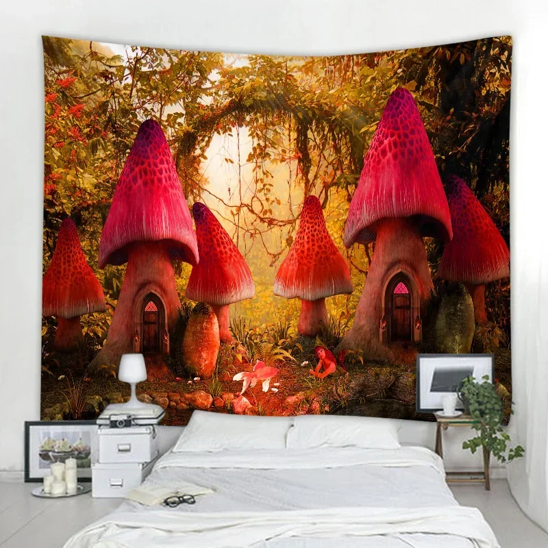 Мандала Гриб Декоративный Гобелен Таро Настенный Астрология Гадание Колдовство