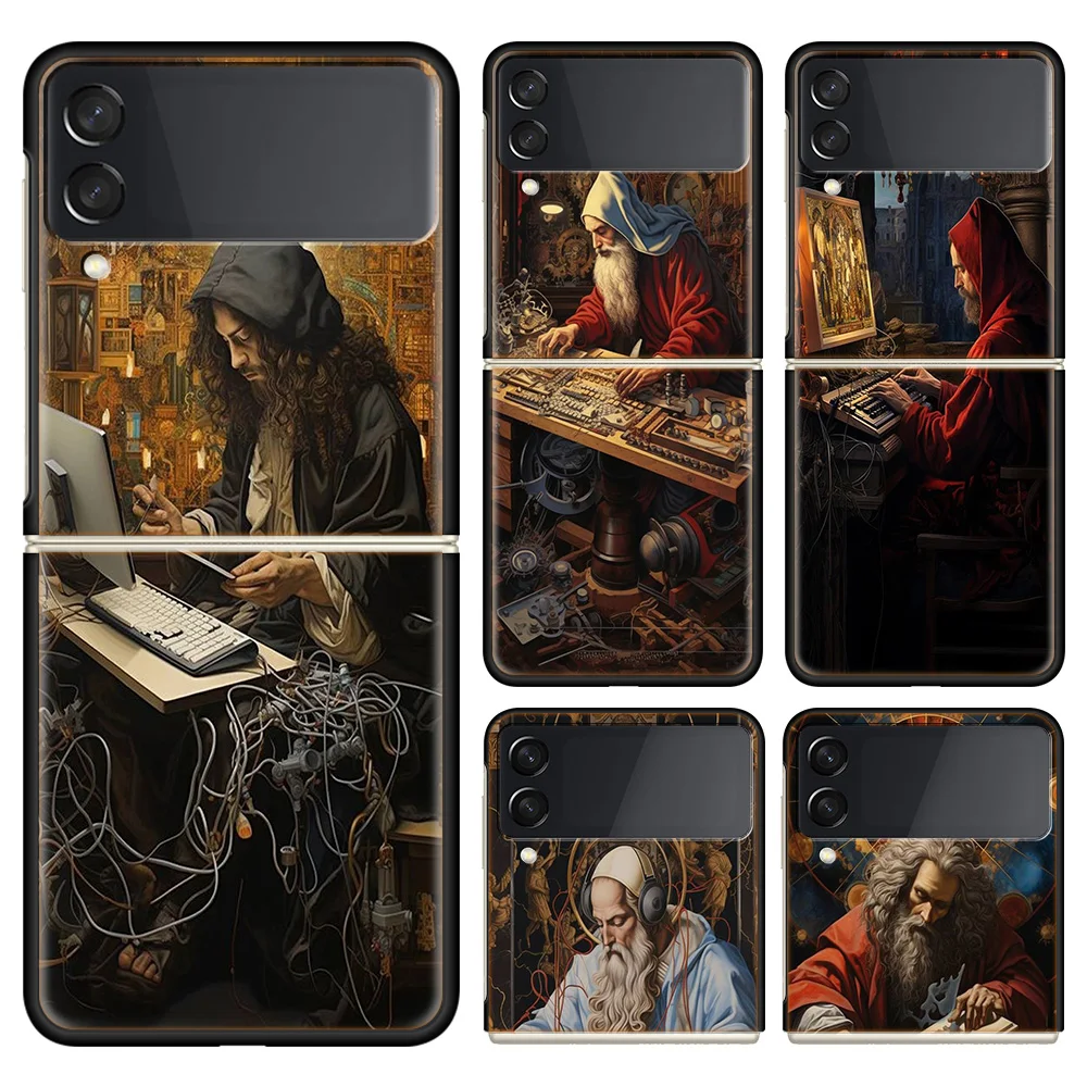 Чехол для телефона Mingsu Nightclub Electronic Music DJ Samsung Galaxy Z Flip 6 4 3 5G Funda Black Coque Hard PC Luxury Cover