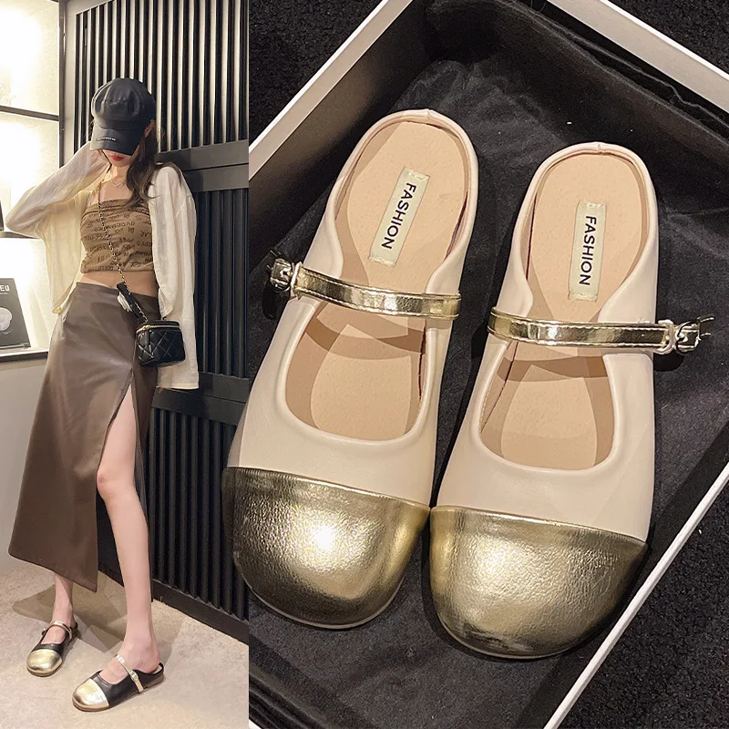 

Fashion Brand Small Fragrance Match Color Mary Jane Shoes Women 2023 Spring New Retro Art Shallow Mouth Flat Shoes Women