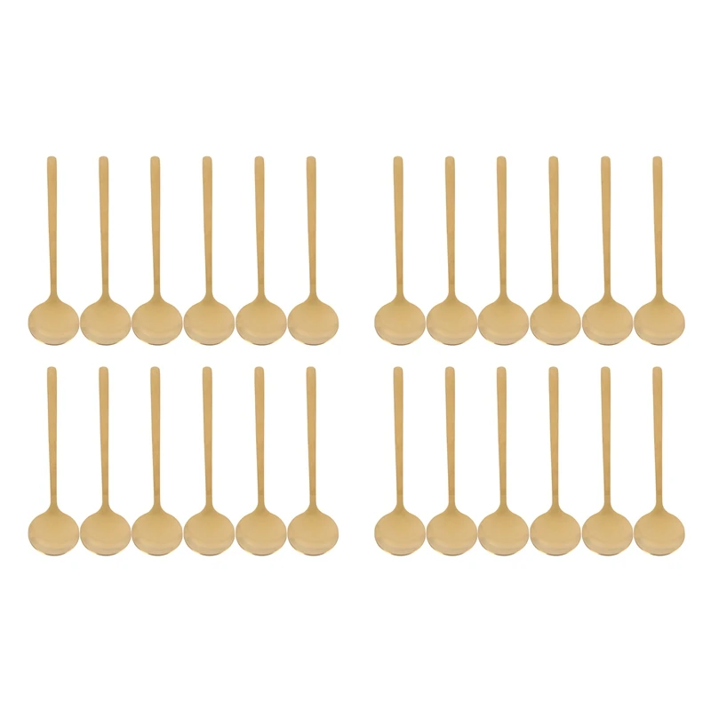 

24 шт., круглые кофейные ложки из нержавеющей стали