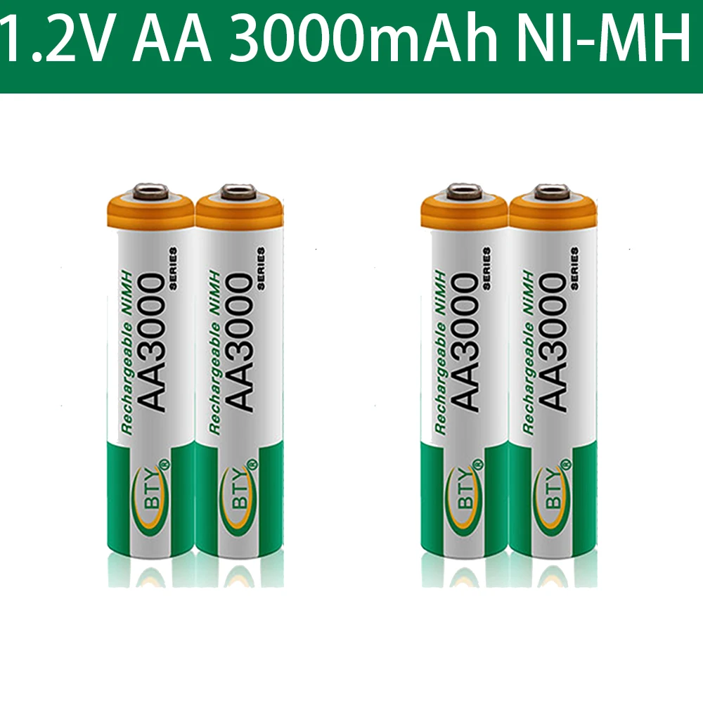 

AA 3000 1,2 V Quanlity Akku AA 3000mAh NI-MH 1,2 V Wiederaufladbare 2A Batterie 3000 + Kostenloser versand