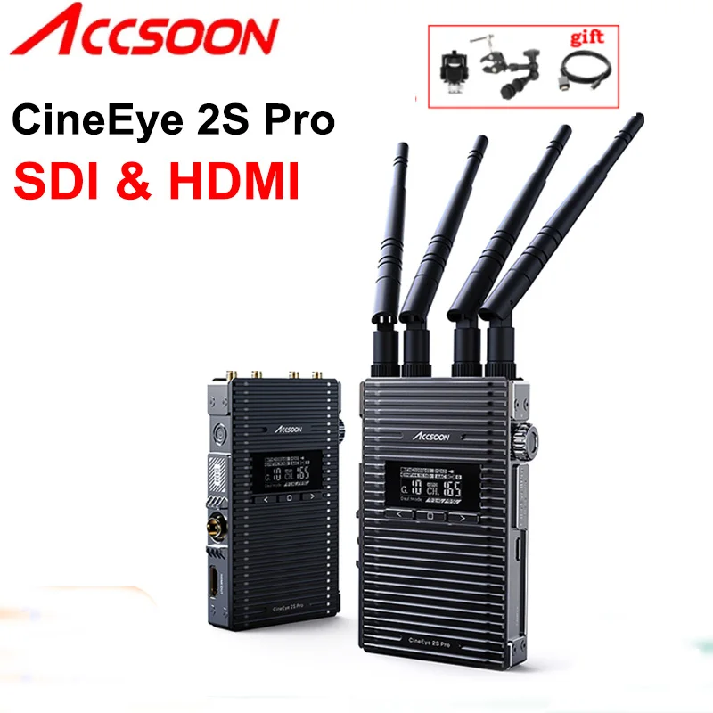 

ACCSOON CineEye 2 2S Pro 5 ГГц двухканальная Беспроводная стандартная система SDI 1080P 60fps 350 м для прямой трансляции камеры
