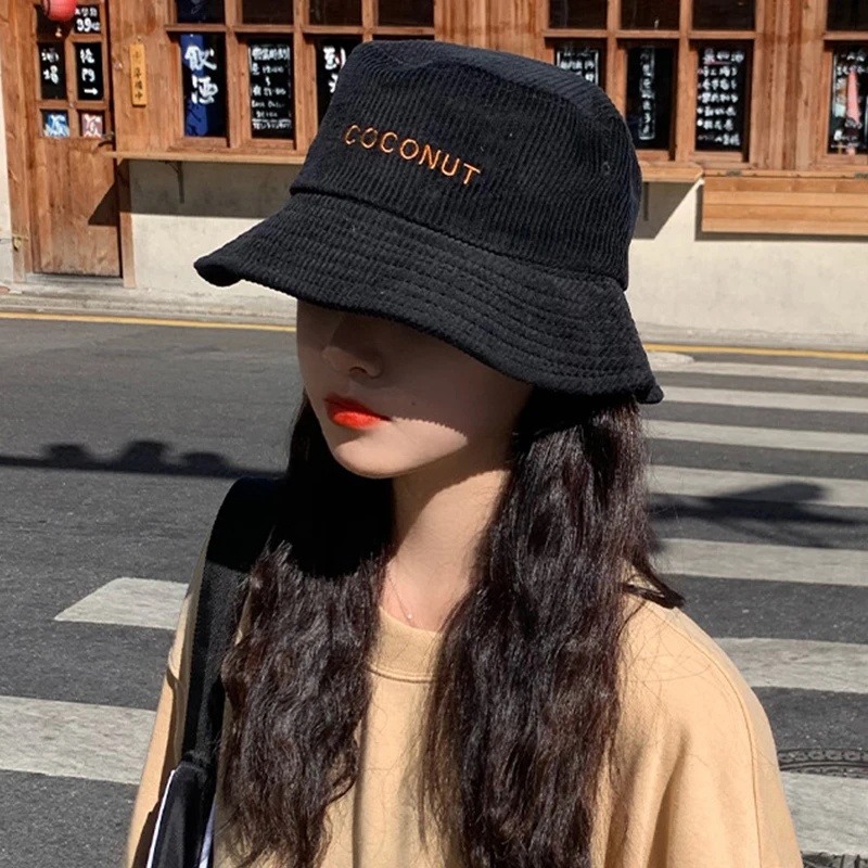 

Вельветовая Панама в стиле ретро для женщин и девушек, шляпа с надписью, модная уличная Панама в стиле унисекс, шапка от солнца в стиле хип-хо...