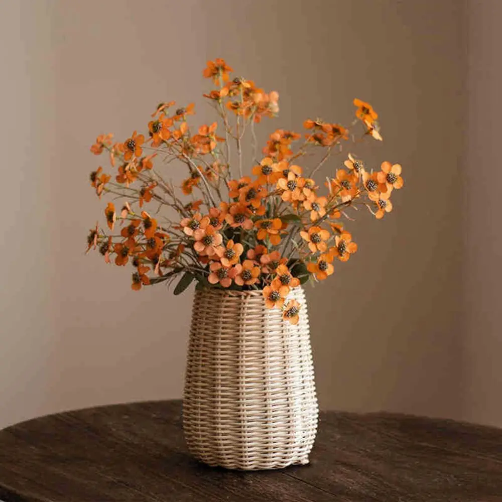 

DIY Autumn Color Plum Blossom Artificial Flower Winter Sweet Fake Flores Home Decoration Party Wedding Garden