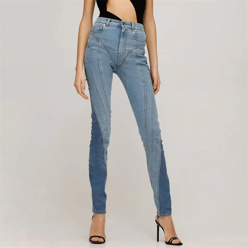 

Женские джинсы с высокой талией, винтажные хлопковые брюки-карандаш с эффектом потертости и высокой посадкой, лето 2023