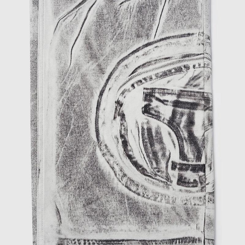 Мужчины сращиваются ​ Цветные матовые джинсы с цифровым принтом осень-зима