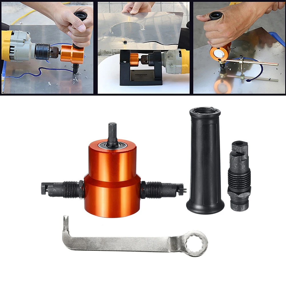 

360 Degrees Plate Cutter Metal Nibbler Drill Attachment Electric Shears Easy to Use Drill Attachment for Metal Cutting