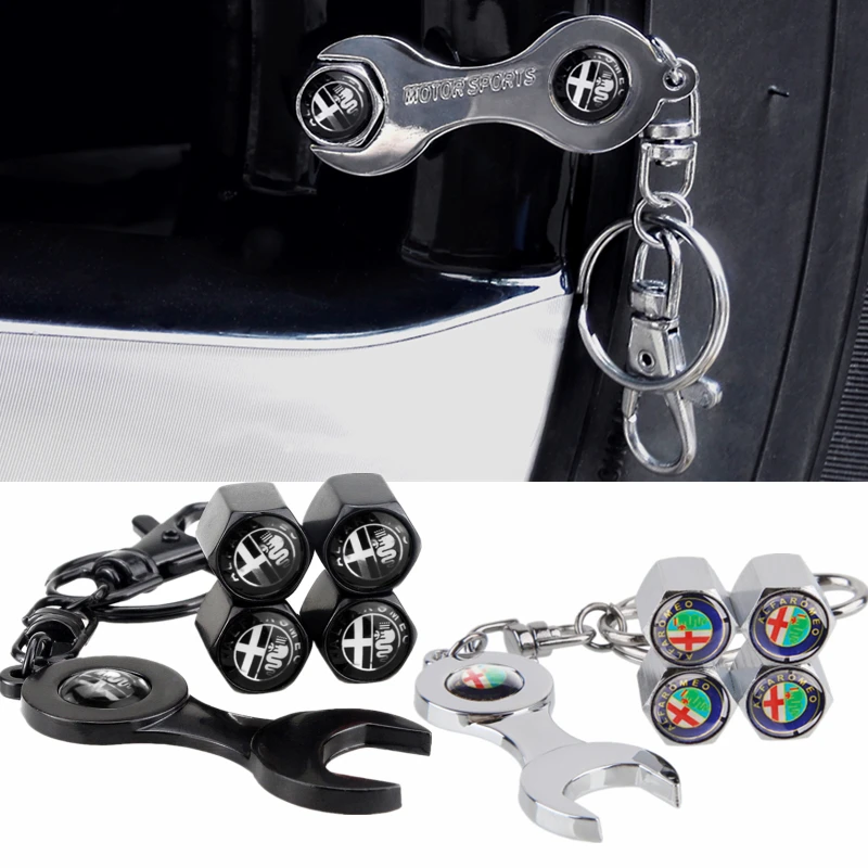 

Car Tire Valve Caps Stem Cover Accessoriesfor Alfa Romeo Giulia Giulietta Spider GT Stelvio 147 156 155 159 166 Auto Decoration