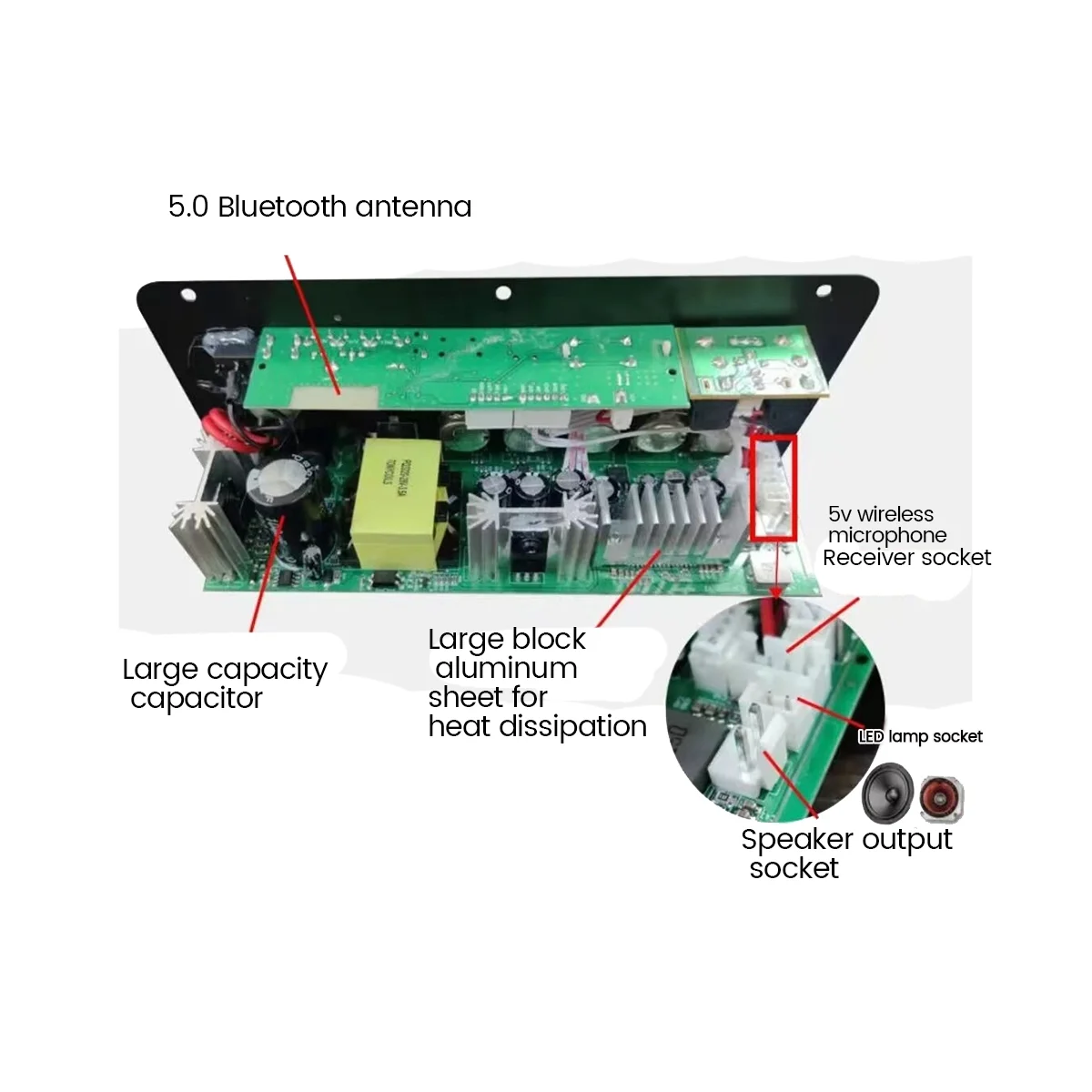 Стандартная плата усилителя Bluetooth D100 автомобильный усилитель материнская 12 В