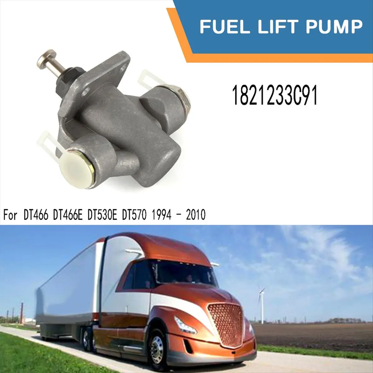 Фото # Топливный насос 31J (металлический) 1821233C91 для грузовиков International Navistar Maxxforce, автозапчасти и аксессуары №3