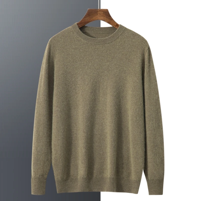 New Men's Cashmere O-Neck Pullovers Are Fashionable, Warm And Comfortable, And Long-Sleeved Business Cashmere Sweater Tops.