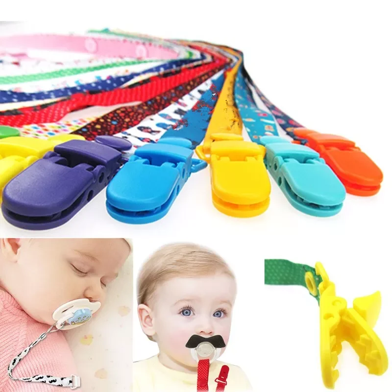 Adjust Baby Pacifier Clip Chain Ribbon Dummy Holder Soother Pacifier Clips Strap Nipple Holder for Infant Feeding