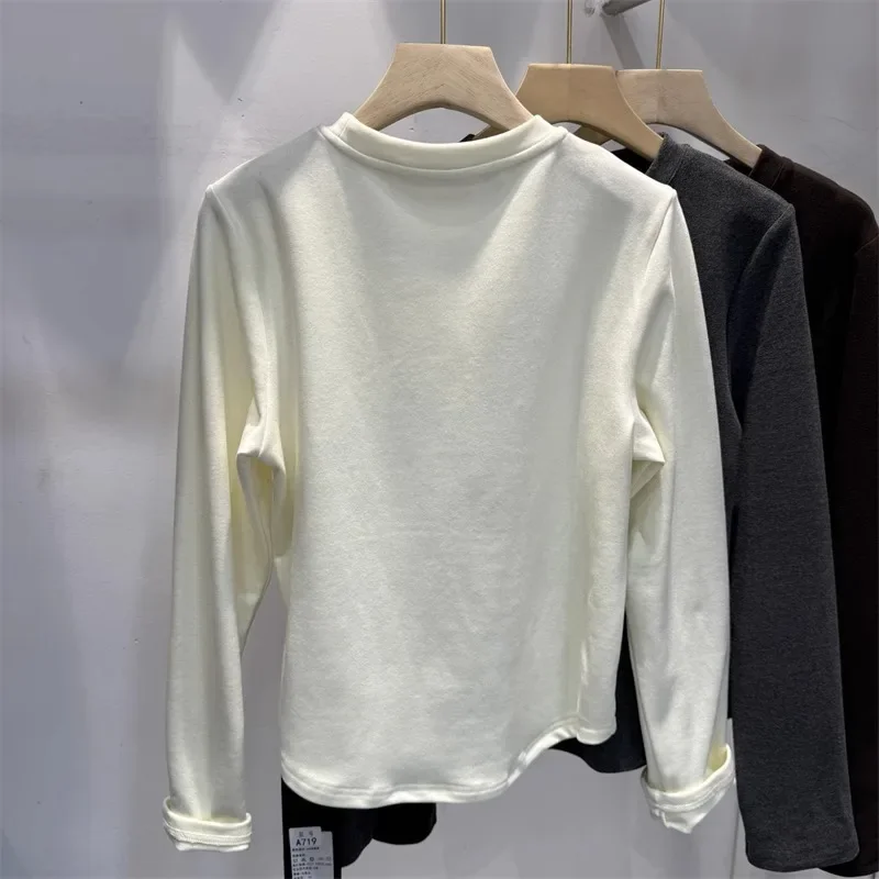 Осень/зима 2023 новый стиль мягкая двухсторонняя шлифовальная бархатная футболка