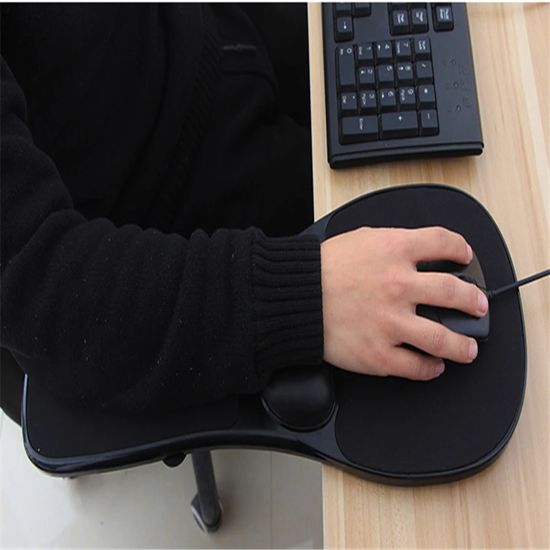 

Специальный черно-белый съемный кронштейн для стула, кронштейн для компьютерной руки, коврик для мыши, противоскользящий кронштейн на запястье для офисных принадлежностей