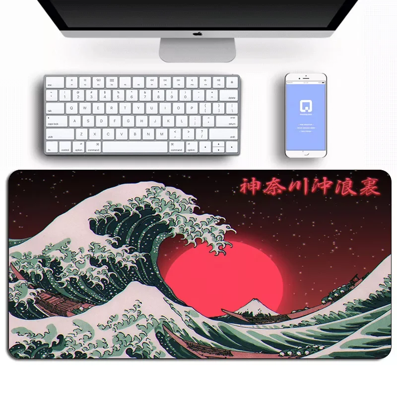 

Mouse Pad Large Mousepad Company Anti-Slip The Great Wave Of Kanagawa Table Desk Mat Carpet Computer Keyboard Mouse Mats