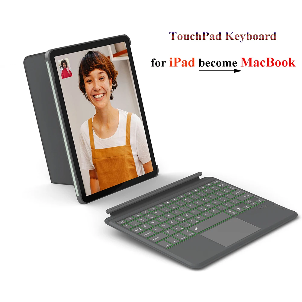 Фото Bluetooth-клавиатура WiWU для iPad Pro 11 2021, беспроводная Магнитная поглощающая клавиатура для iPad Air 4 5 с держателем для сенсорной панели №2