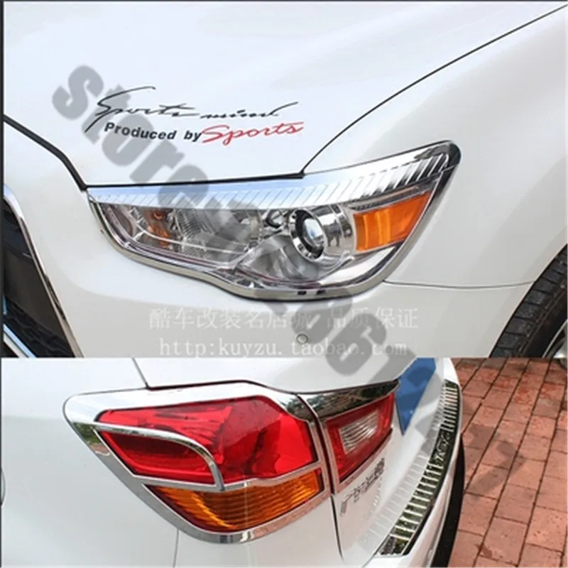 

For Mitsubishi ASX 2013-2019 Car Styling ABS Chrome Fog Light Lamp Cover Trim Front+Rear Headlight Lamp Cover Trim