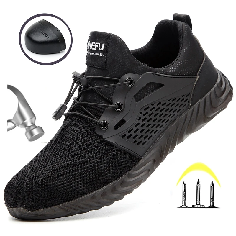 

Men's Safety Shoes Boots Man Working Shoes With Protection Foot Protection Summer Work Safety Steel Toe Shoes Women’s Handiness