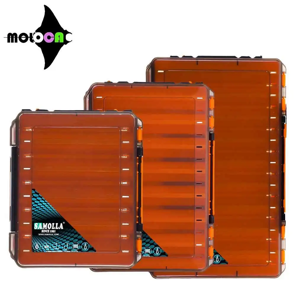 

Plastic Accessories Storage Fish Equipment Container Case Adjustable Organizer Double Sided Lure Baits Box Fishing Compartments