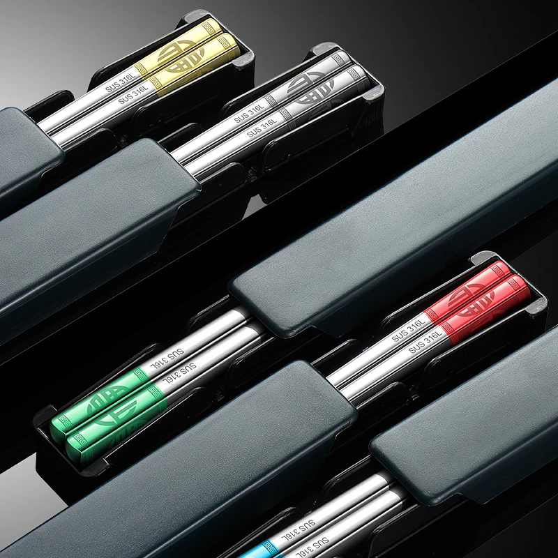 Китайские металлические палочки для еды из нержавеющей стали 316L