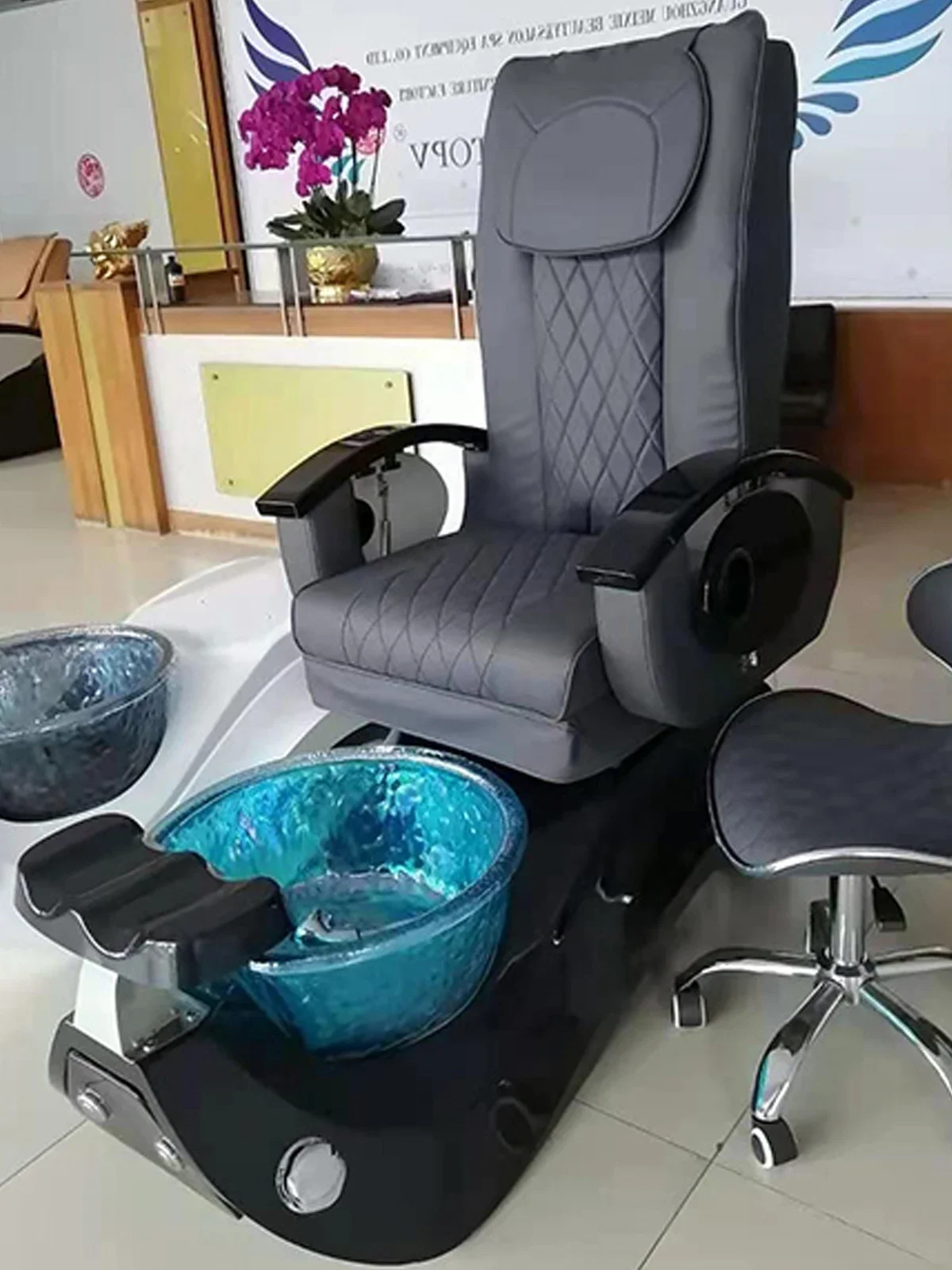 Маникюрная ванна для ног мокко замачиваемая диван-стул откидной электрический