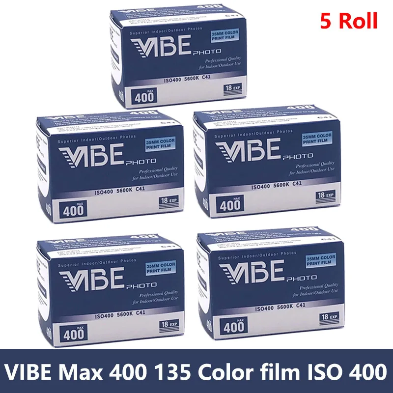 Фото Классическая цветная пленка VIBE Max 40018EXP/Roll для 135-мм камер, 1/3/5/10 рулонов, ISO 400, для камер Kodak M35/M38/H35. Срок годности: 2026. №1