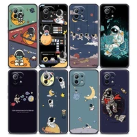 cute cartoon spaceman phone case for xiaomi mi 11i 11 11x 11t poco x3 nfc m3 pro f3 gt m4 soft silicone
