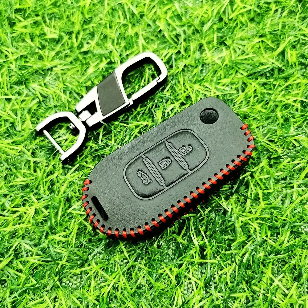 For Renault Duster Megane Sandero Kangdoo Captur Twingo Leather Car Key Cover Case Holder New 2/3 Buttons Skin