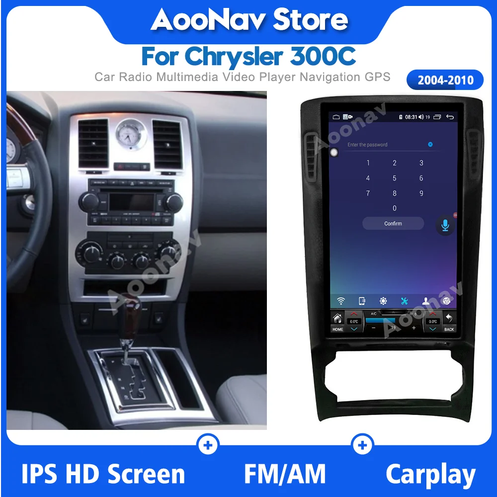 

2Din Android 10.0 GPS Navigator With Touch Screen Car Radio For Chrysler 300C 2004-2010 Stereo Auto Radio Audio Radio Head Unit