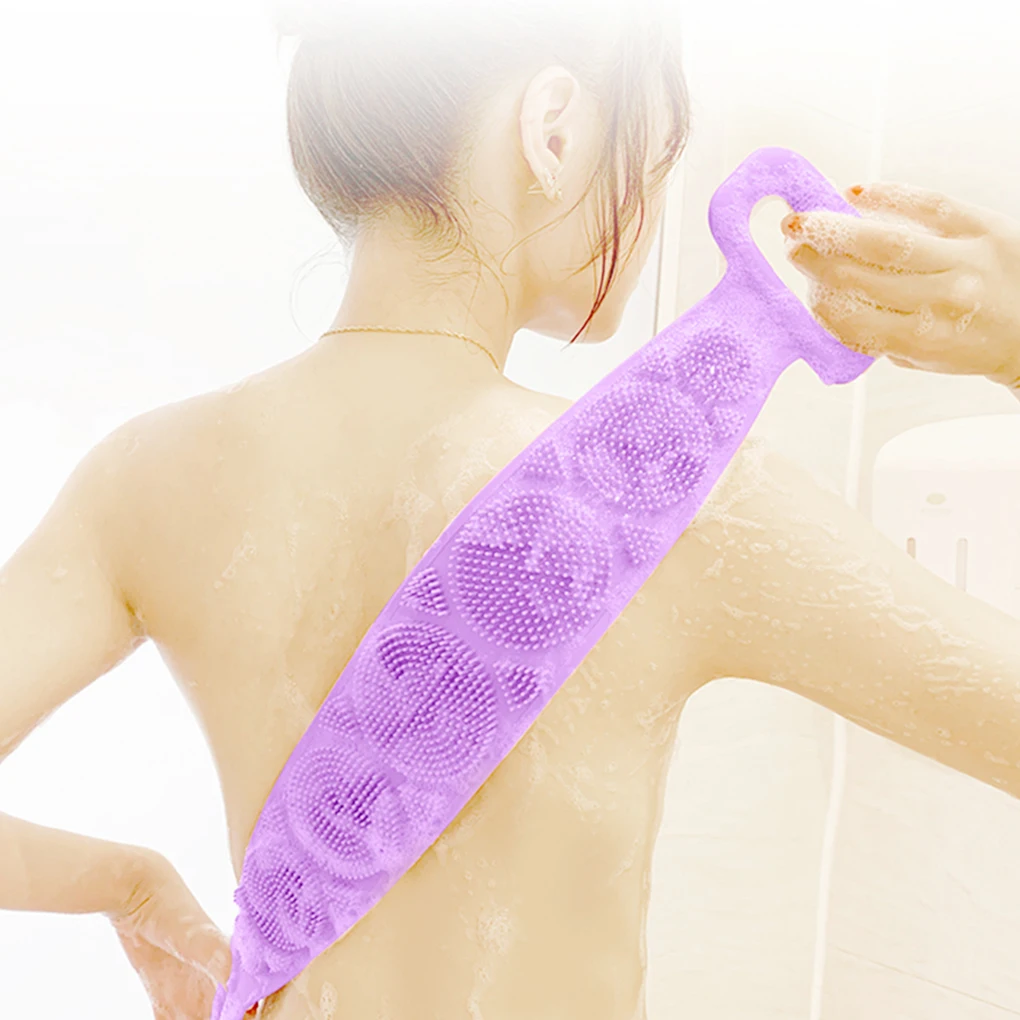 

Bath Silicone Scrubber Multi-functional Back Scrub Tool Home Bathroom Shower Towel Brush