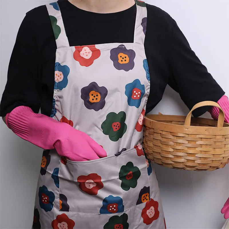 5 шт. водонепроницаемые Кухонные фартуки с карманами и принтом